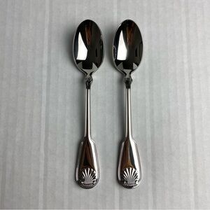 2 Ralph Lauren Fitzgerald 6 3/8" Teaspoon Tea Spoon Lot Stainless Seashell Shell